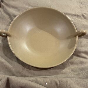 Tan Ceramic Bowl with Handles